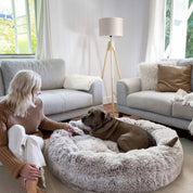 Plush Dog Bed Soft Dog Bed Cozy Round Design - Image 4