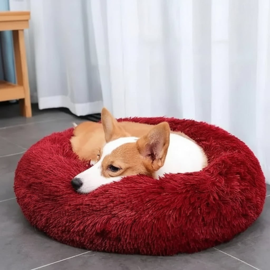 Plush Dog Bed Soft Dog Bed Cozy Round Design - Image 6