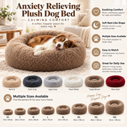 Plush Dog Bed Soft Dog Bed Cozy Round Design - Image 7
