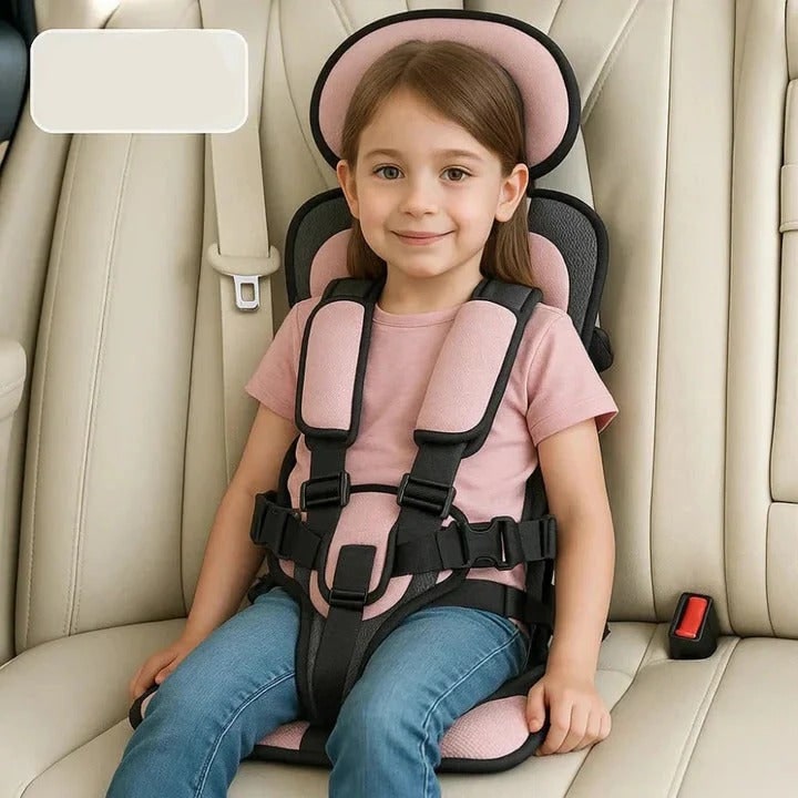 Portable Car Booster Seat 5-Point Harness and Washable Cover - Image 3