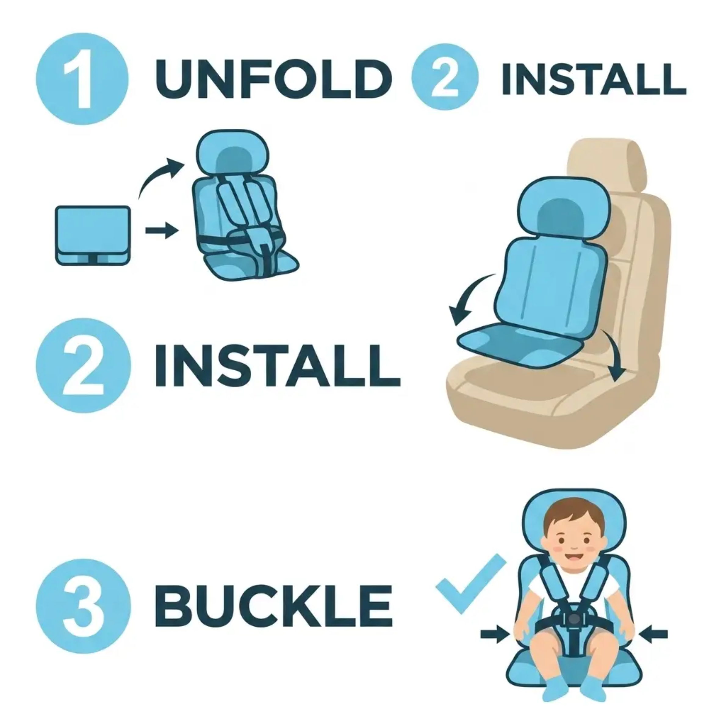 Portable Child Booster Seat Foldable Design Easy Travel Safety - Image 4