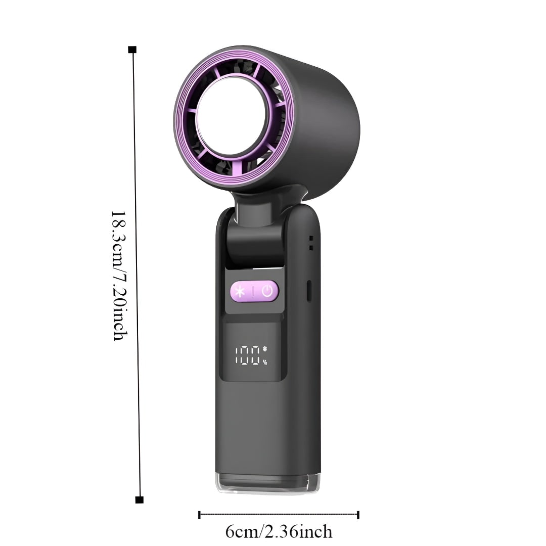 Portable Rechargeable Handheld Fan Digital Display - Image 11