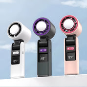 Portable Rechargeable Handheld Fan Digital Display - Image 6