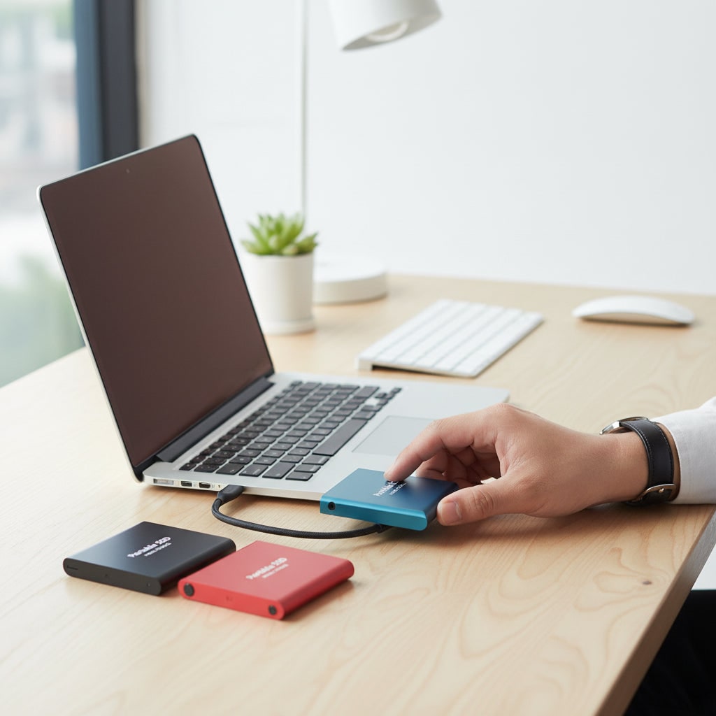 Portable SSD External Storage Drive USB-C Compact File Backup - Image 1