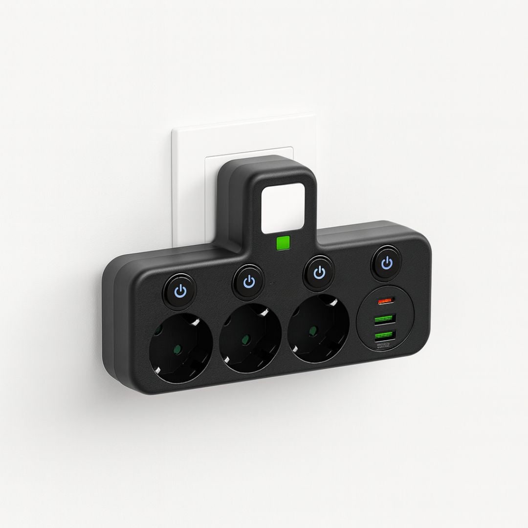 Power Strip 3 Outlets Surge Protection & Child Safety Features - Image 2