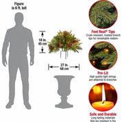 Pre-Lit Artificial Christmas Tree Urn Filler Pinecones and Lights - Image 5