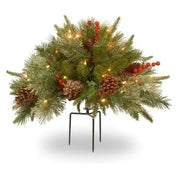Pre-Lit LED Evergreen Urn Filler Holiday Indoor Outdoor Decoration - Image 2