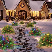 Pre-Lit LED Evergreen Urn Filler Holiday Indoor Outdoor Decoration - Image 3