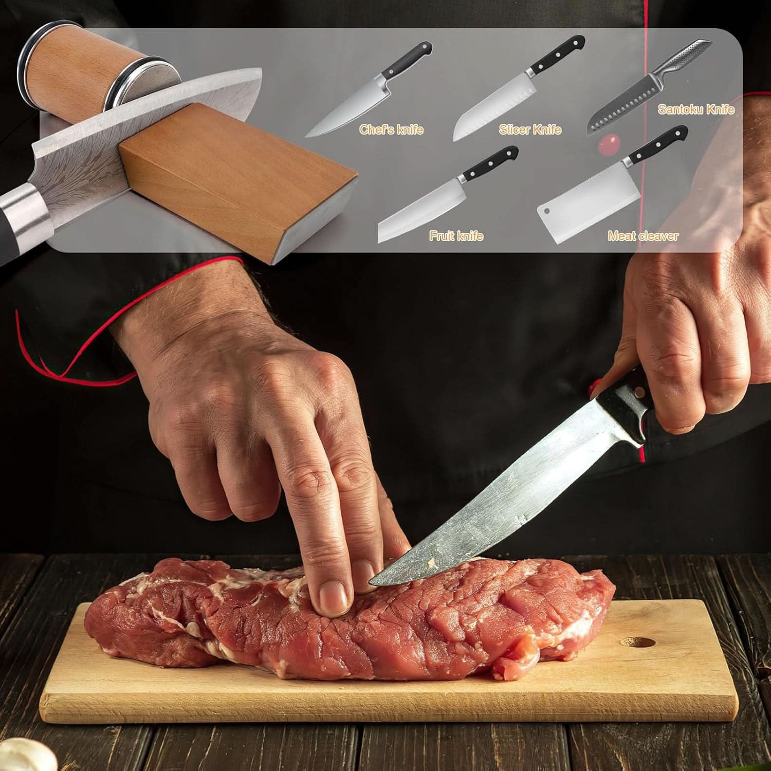 Professional Knife Sharpener Diamond Roller Kitchen Use - Image 9