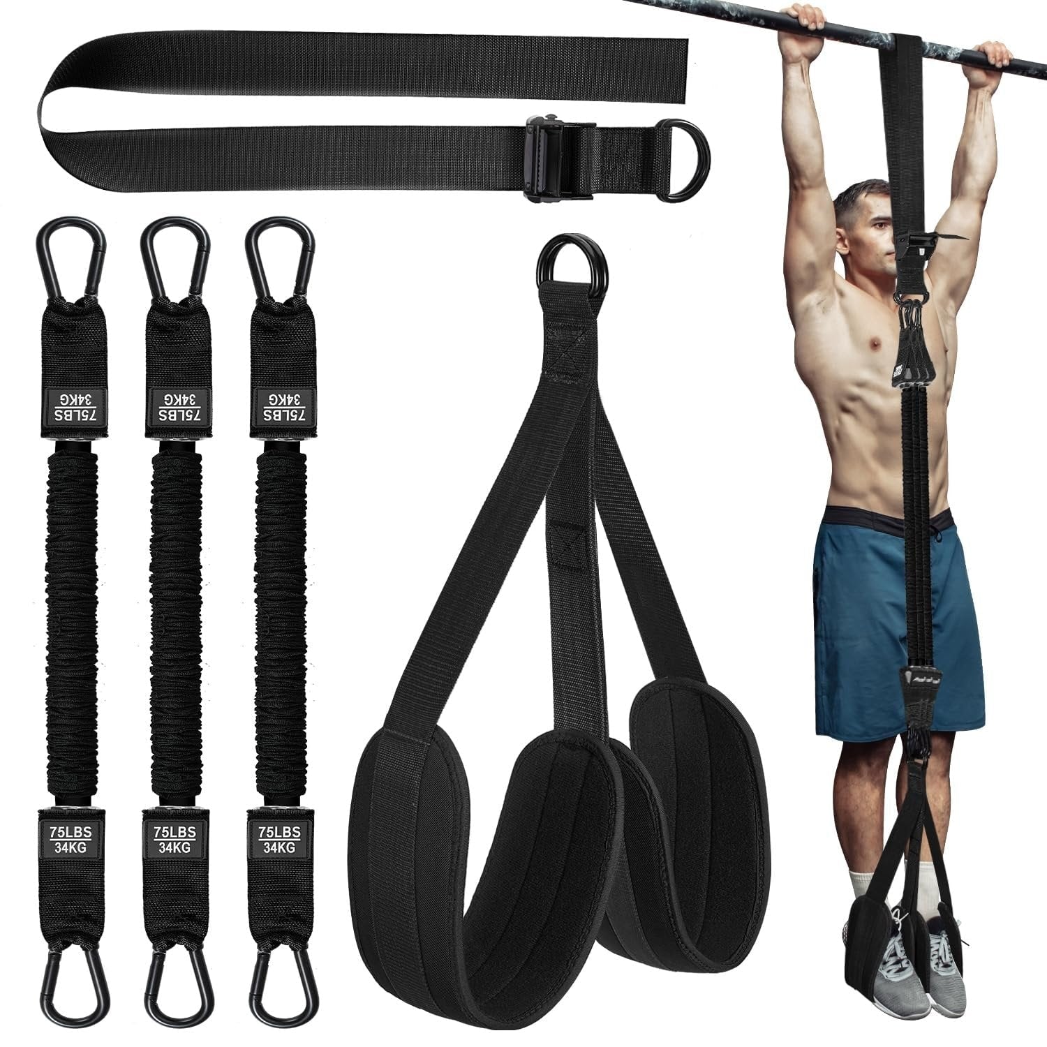 Pull-Up Assistance Band Double Foot System Home Workouts - Image 1