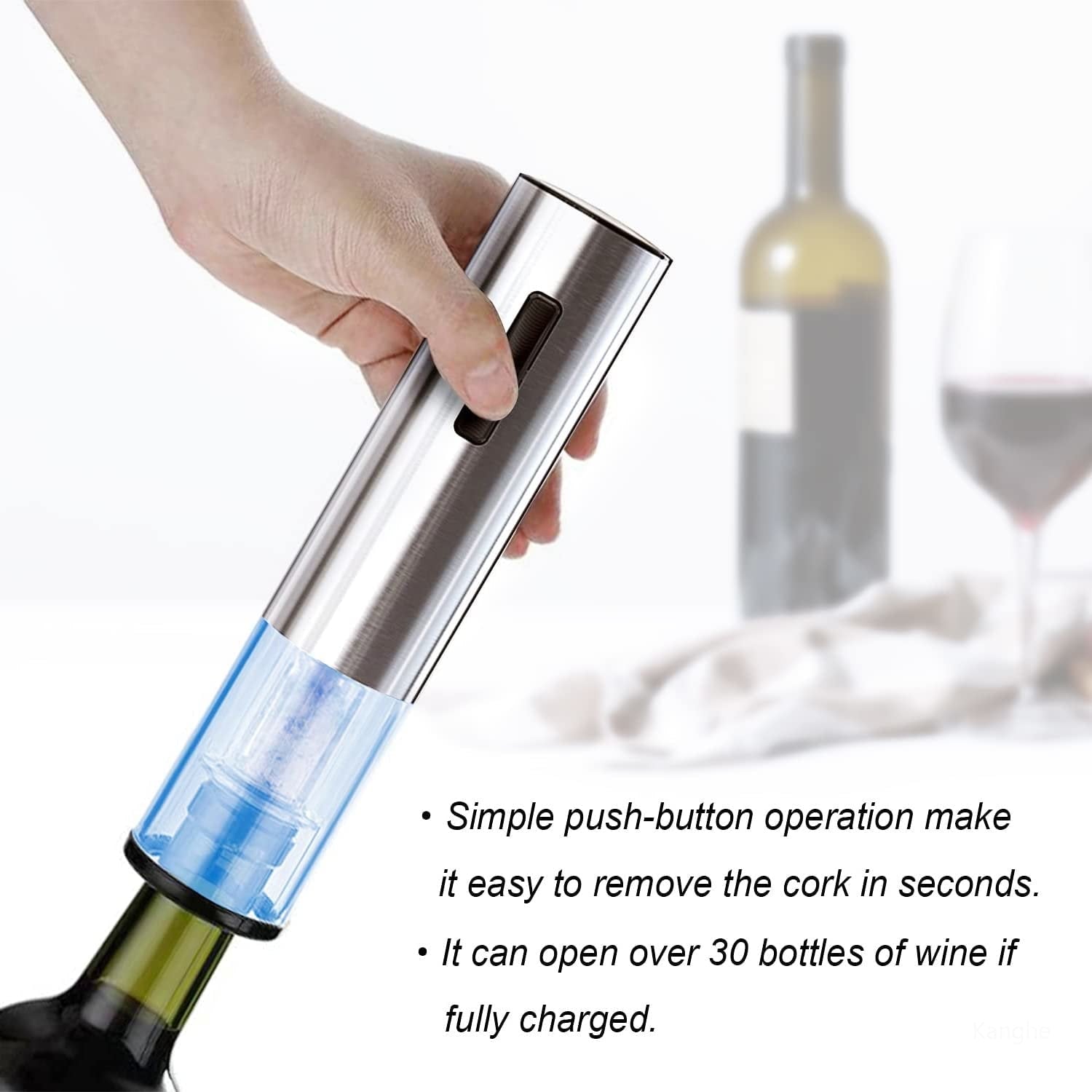 Rechargeable Electric Wine Opener Stand and - Image 2