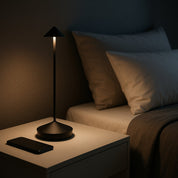 Rechargeable Table Lamp Touch Dimming Conical Shade - Image 2