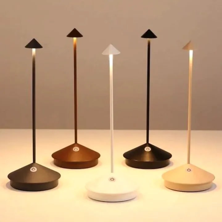 Rechargeable Table Lamp Touch Dimming Conical Shade - Image 6