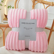 Red Striped Fleece Blanket Striped Fleece Throw Soft Fleece Blanket - Image 9