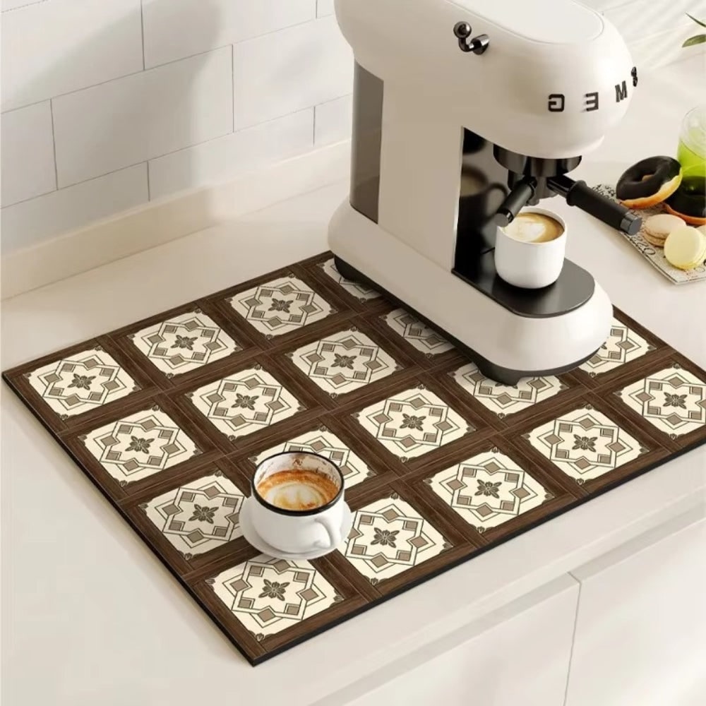 Retro Coffee Mat Absorbent Design Kitchen Countertop Use - Image 10