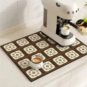 Retro Coffee Mat Absorbent Design Kitchen Countertop Use - Image 10