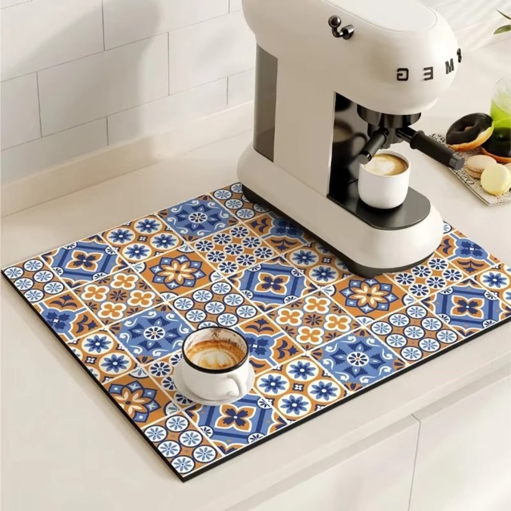 Retro Coffee Mat Absorbent Design Kitchen Countertop Use - Image 11