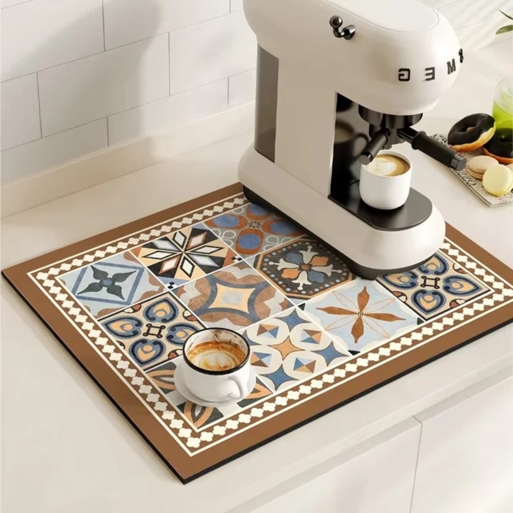 Retro Coffee Mat Absorbent Design Kitchen Countertop Use - Image 14