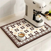 Retro Coffee Mat Absorbent Design Kitchen Countertop Use - Image 4