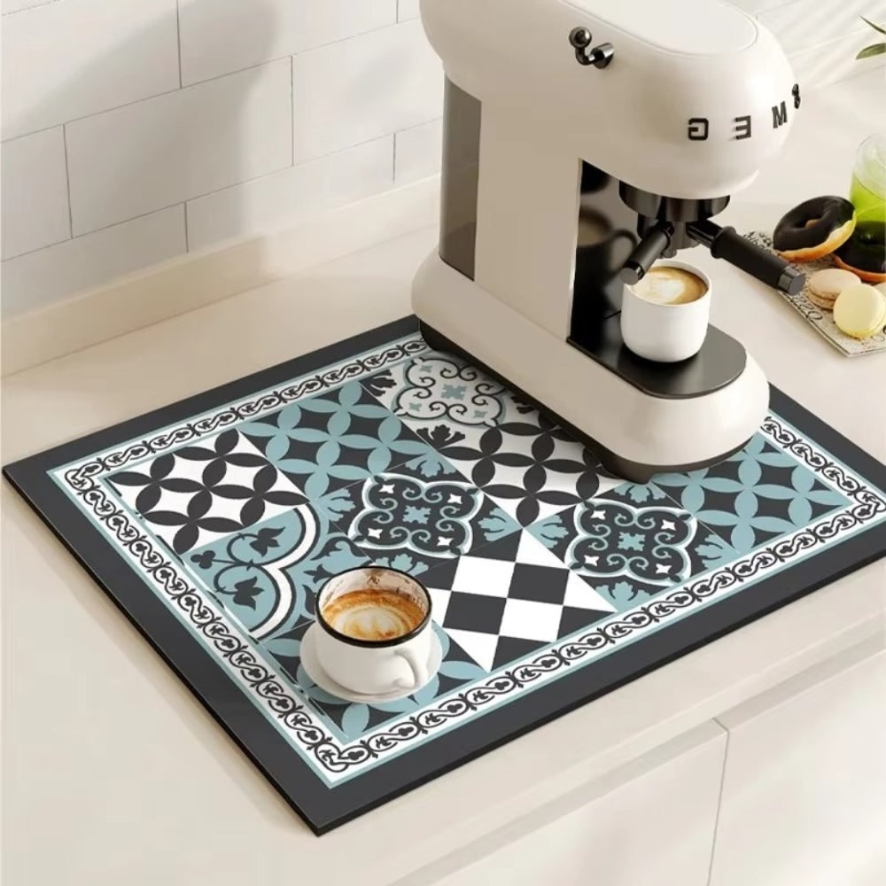 Retro Coffee Mat Absorbent Design Kitchen Countertop Use - Image 8