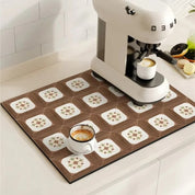 Retro Coffee Mat Absorbent Design Kitchen Countertop Use - Image 9