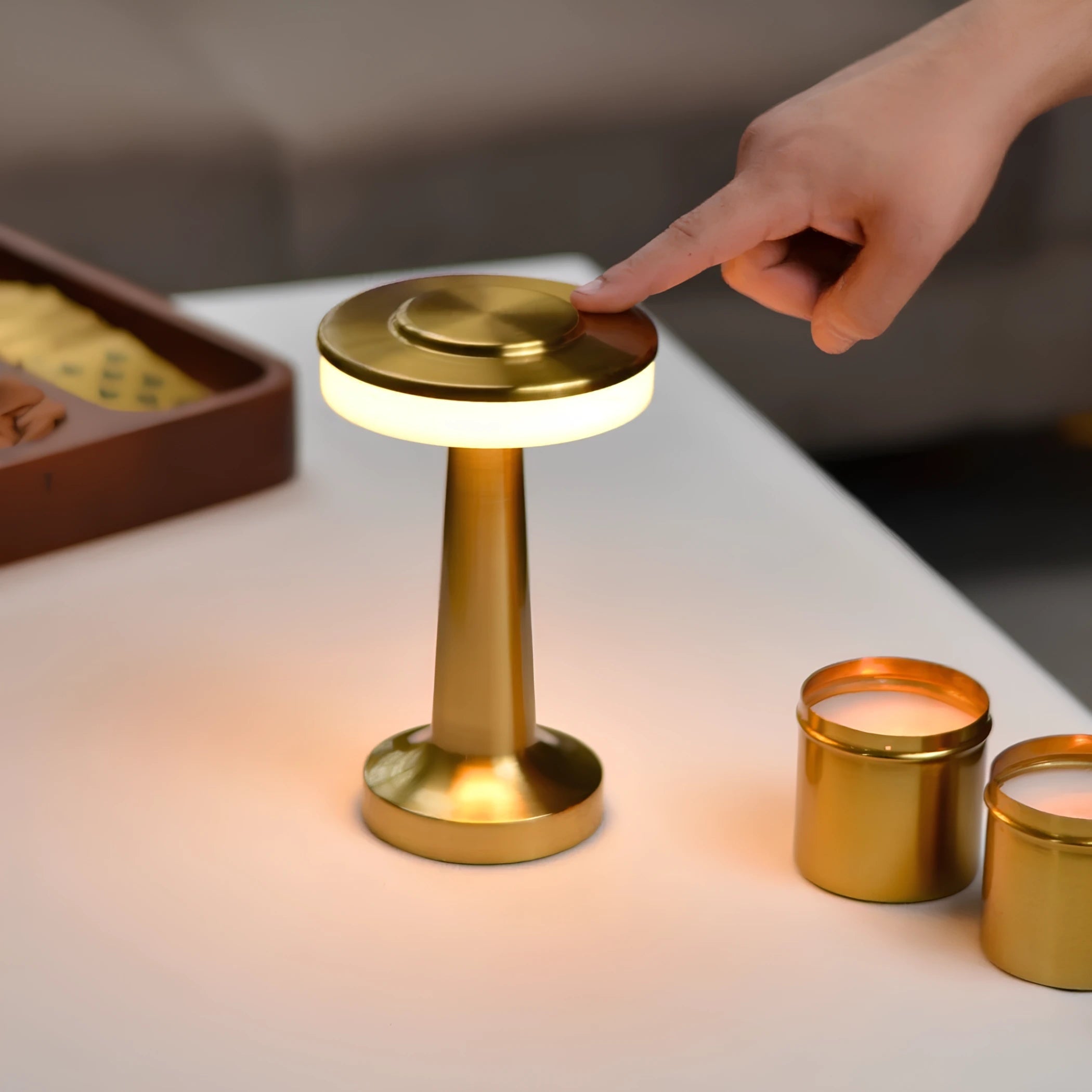 Retro Table Lamp Dining Room Modern Brass Accent Lighting - Image 6