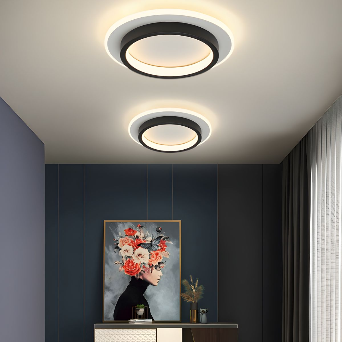 Round Ceiling Modern Metal and Acrylic Design - Image 8