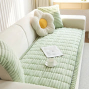 Sofa Cover Couch Cover Plush Pleated Edge Slipcover Protector - Image 1