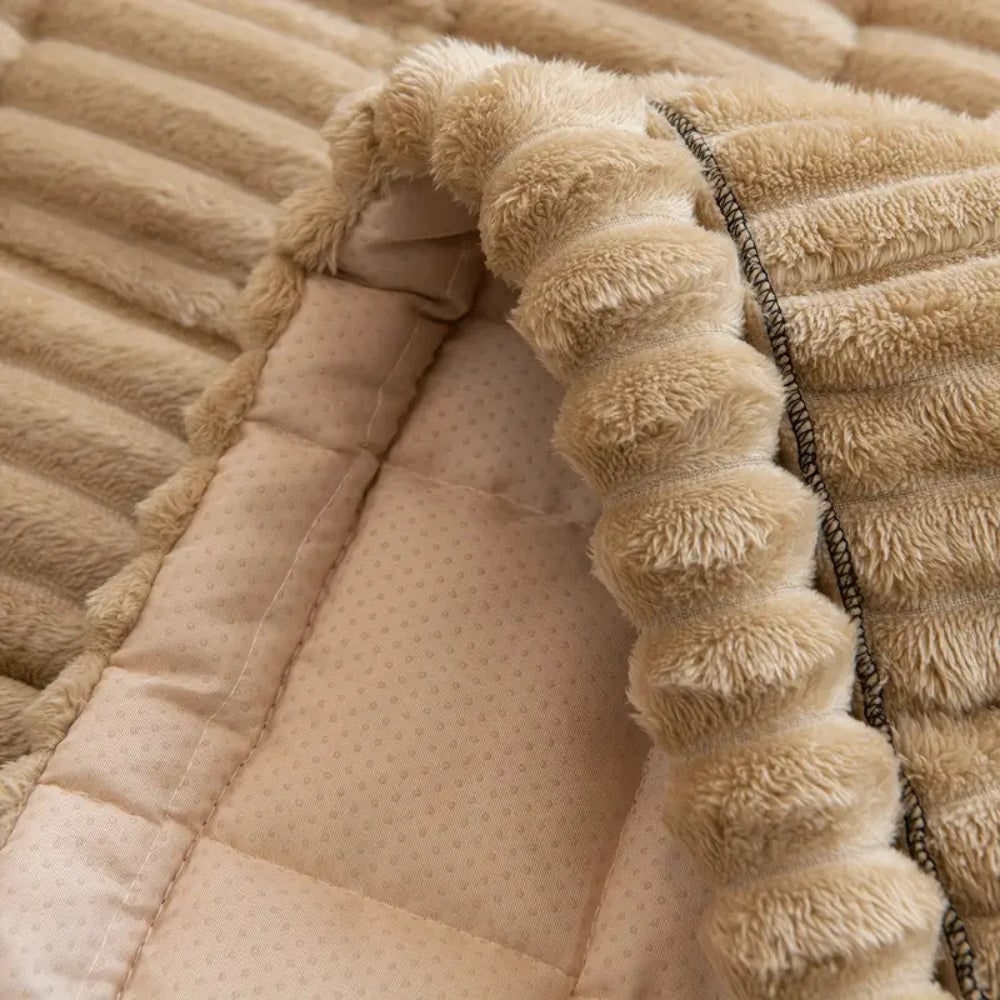 Sofa Cover Couch Cover Plush Pleated Edge Slipcover Protector - Image 5