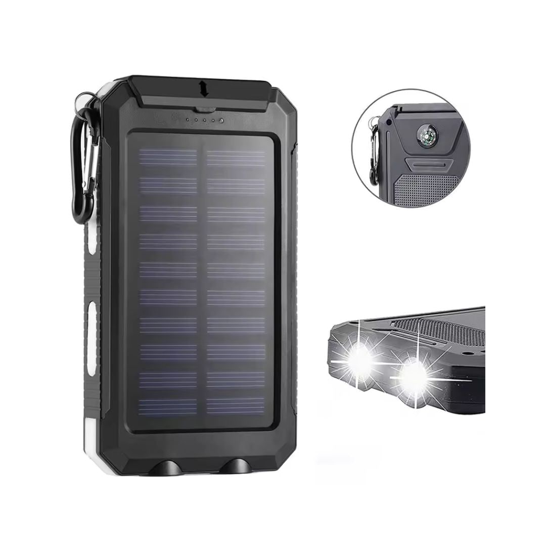Solar Power Bank Flashlight and Compass Outdoor Adventures - Image 1