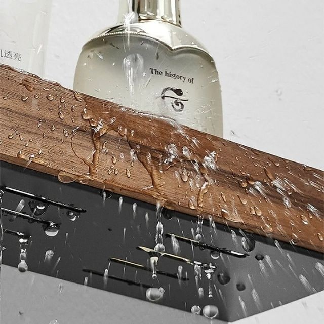 Solid Wood Bathroom Wall Shelf Stylish Storage & Organization - Image 7