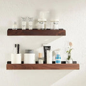Solid Wood Bathroom Wall Shelf Stylish Storage & Organization - Image 8