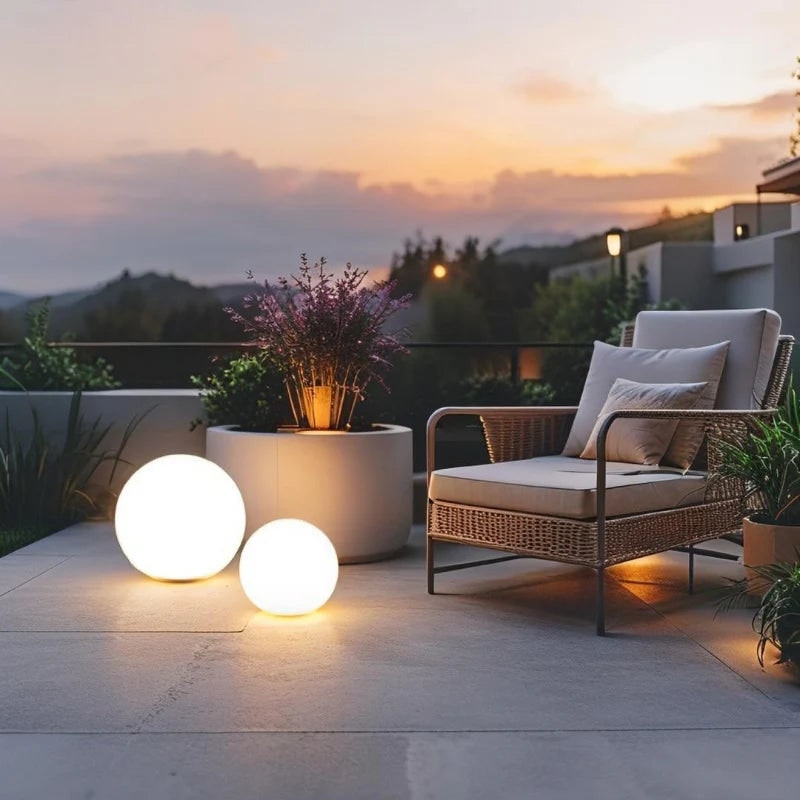 Spherical Outdoor Garden Light Modern LED Globe Lighting Decor - Image 3