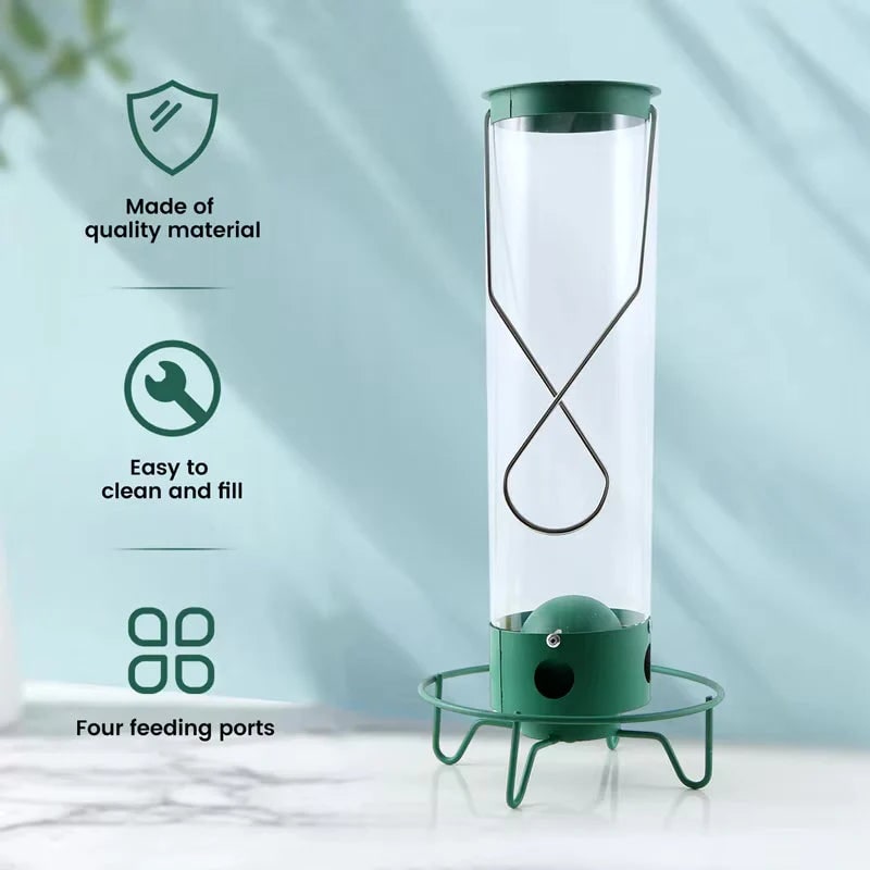 Squirrel Proof Bird Feeder Multiple Birds Durable Green Design - Image 5