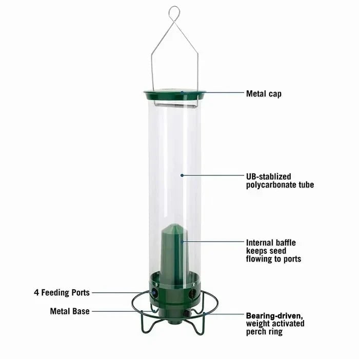 Squirrel Proof Bird Feeder Multiple Birds Durable Green Design - Image 8