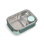 Bento Lunch Box Stainless Steel Two Compartments Side Latches
