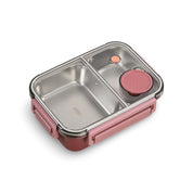 Bento Lunch Box Stainless Steel Two Compartments Side Latches