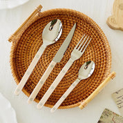 Stainless Steel Cutlery Set Engraved Design 24 Pieces - Image 3