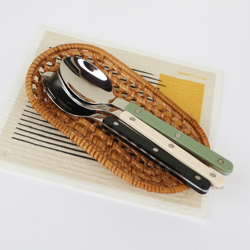 Stainless Steel Cutlery Set Engraved Design 24 Pieces - Image 5