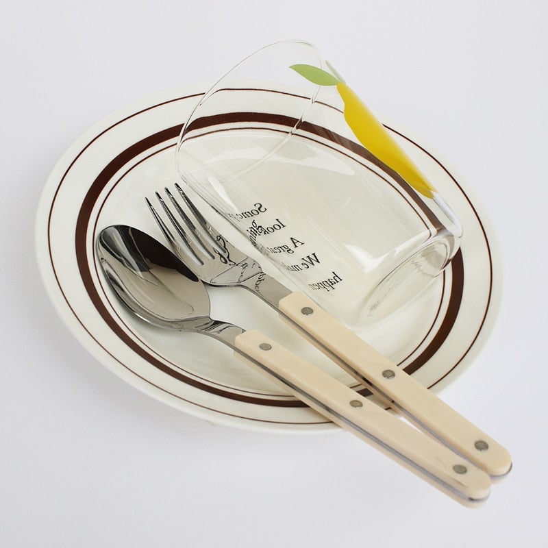 Stainless Steel Cutlery Set Engraved Design 24 Pieces - Image 7