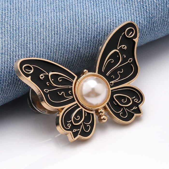 Stylish Butterfly Hair Clips Set Detachable Design and Pearl Accent - Image 1