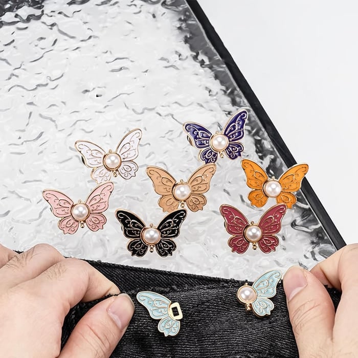 Stylish Butterfly Hair Clips Set Detachable Design and Pearl Accent - Image 14