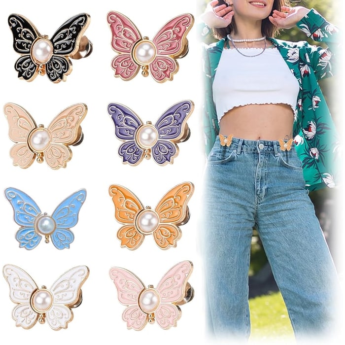 Stylish Butterfly Hair Clips Set Detachable Design and Pearl Accent - Image 8