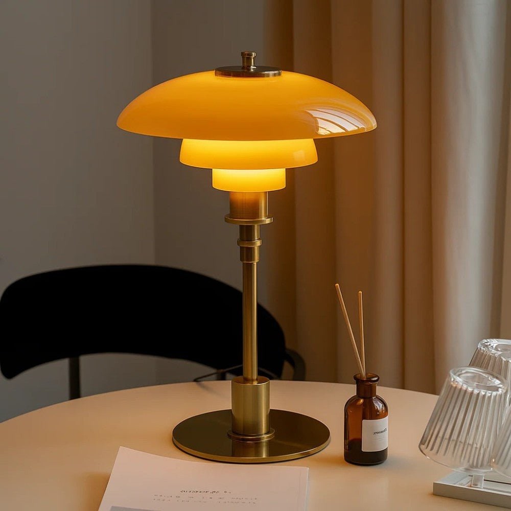 Table Lamp Glass Shade Modern Design Home or Office Use - Image 1