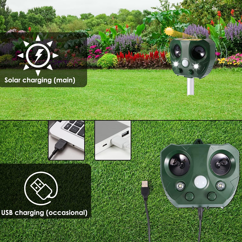 Ultrasonic Bird Repeller Solar Powered Device Outdoor Use - Image 4
