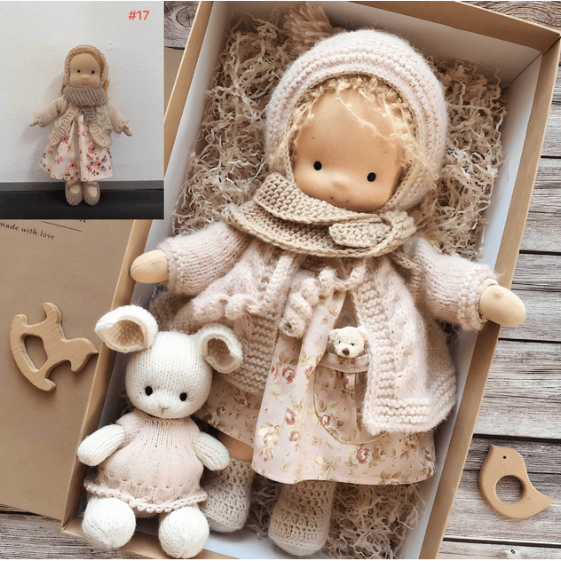Waldorf Doll Handmade Soft Wool Toy Durable and Cozy - Image 2