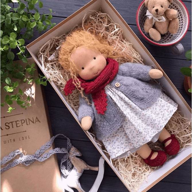 Waldorf Doll Handmade Soft Wool Toy Durable and Cozy - Image 8