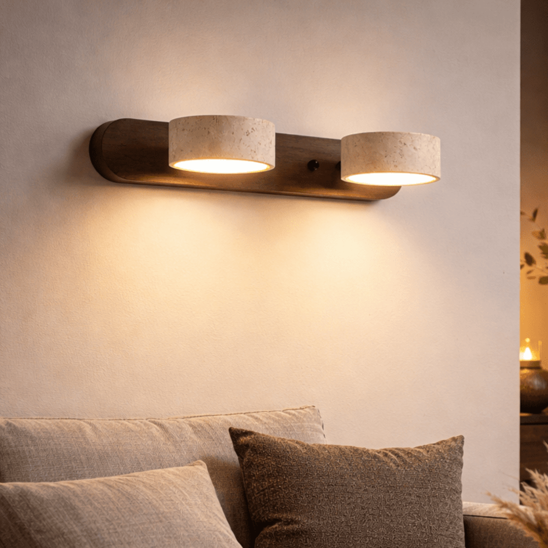 Wall Light Sconces Modern LED Travertine Indoor Luxury Lighting - Image 1