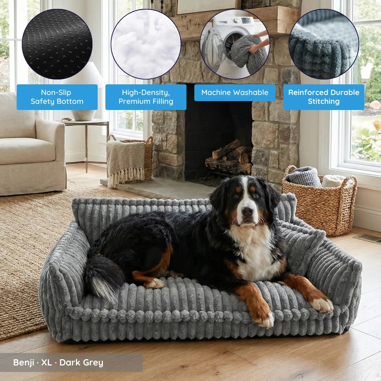 Washable Dog Sofa Non-Slip Base Comfort - Image 2