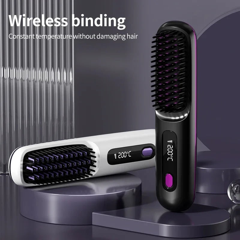 Wireless Hair Straightener Lcd Display & USB Charging Function - Image 1